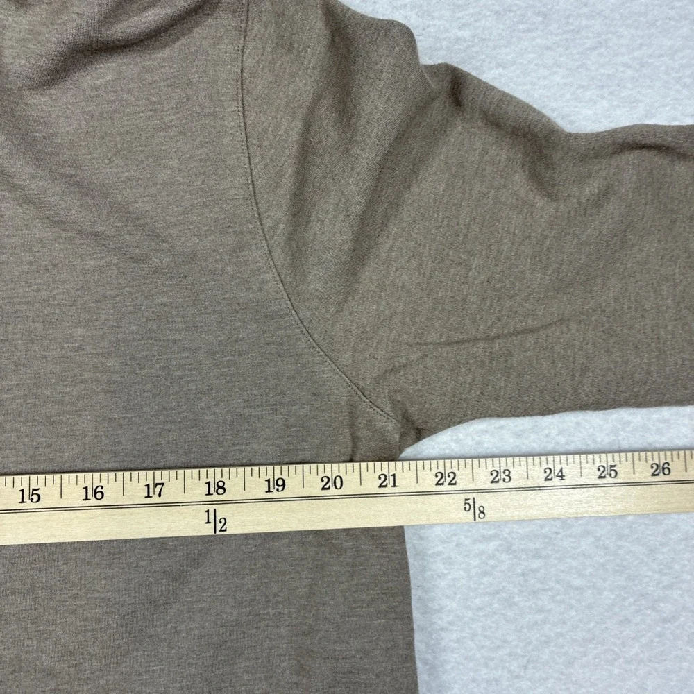 Mizzen + Main Mens Proflex Quarter Zip Brown Tan Stretch Pullover LS Size Large